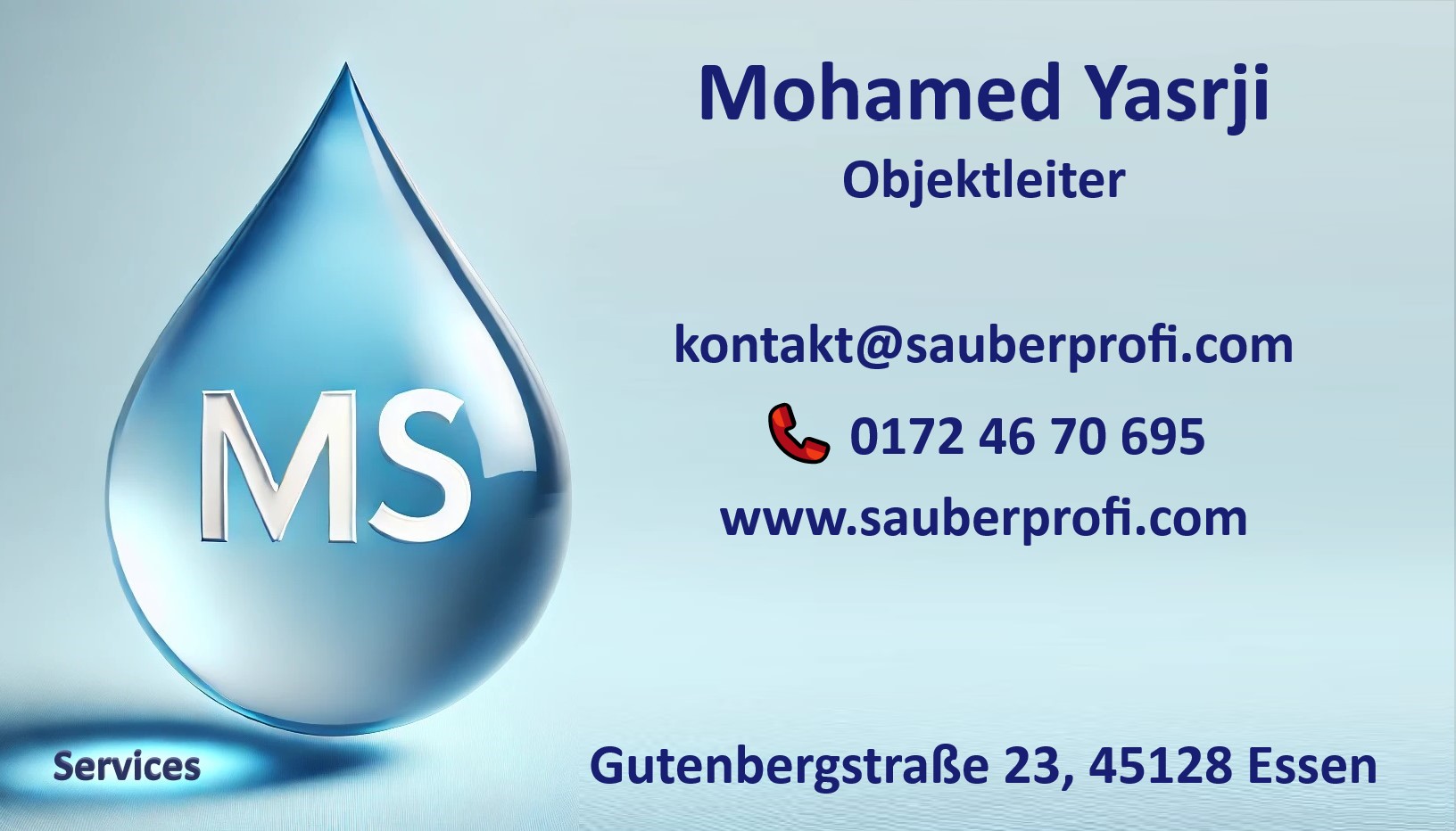 MS Services Kontaktkarte